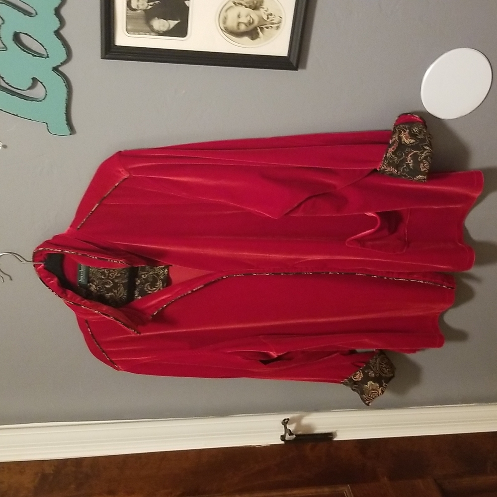 Vintage Havre' Benard By Benard Holtzman Women's Red Velvet Blazer SZ XXL